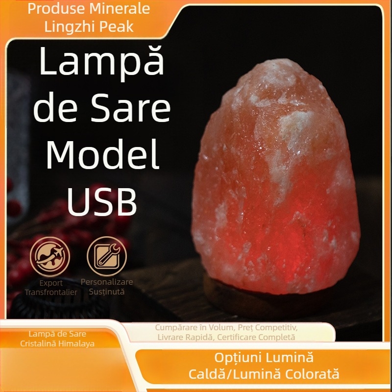 Producător en-gros Lampă cu sare minerală Sare de trandafir Himalayan Lumină de noapte creativă Ornamente Lampe europene Protecție sănătoasă a ochilor