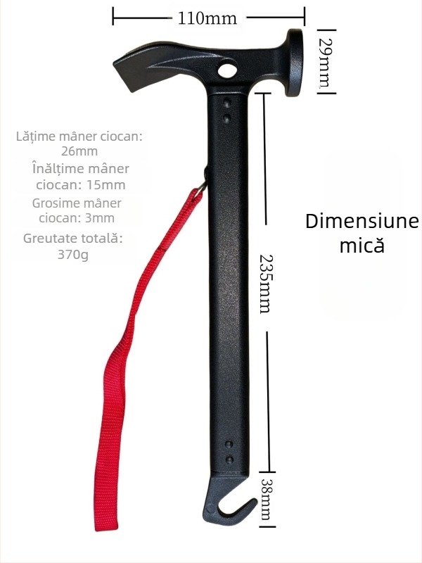 Ciocan popular din aliaj de aluminiu pentru exterior, multifuncțional, portabil, pentru cort, baldachin, ciocan pentru cuie la sol, ciocan cu mâner din aluminiu, en-gros