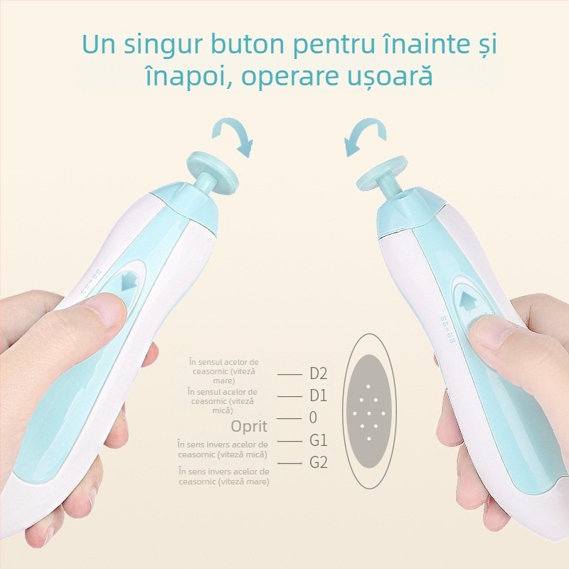 Manna - Polizor de unghii pentru nou-născuți, unghiera pentru bebeluși, polizor de manichiură, silențios, polizor electric de unghii