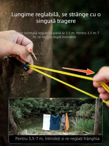 Frânghie de rufe în aer liber, Camping, depozitare portabilă, frânghie agățată cu cleme, călătorie Hotel, fără burghiu, rezistentă la vânt, frânghie de uscare