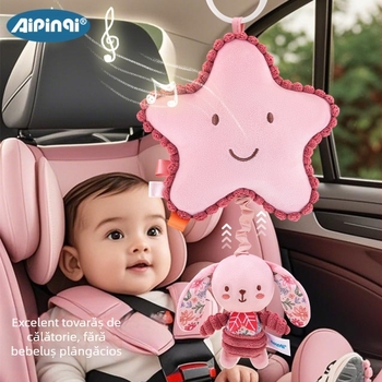 Aipinqi Baby Animal Shape Grasping Training Early Education Toys 0-3 ani nou-născuți trăgând clopoțel pat agățat jucării