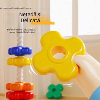 Jucării educaționale pentru bebeluși de 0-3 ani, pentru educație timpurie, curcubeu, spinner Jenga, colorat, pentru sugari, pentru copii