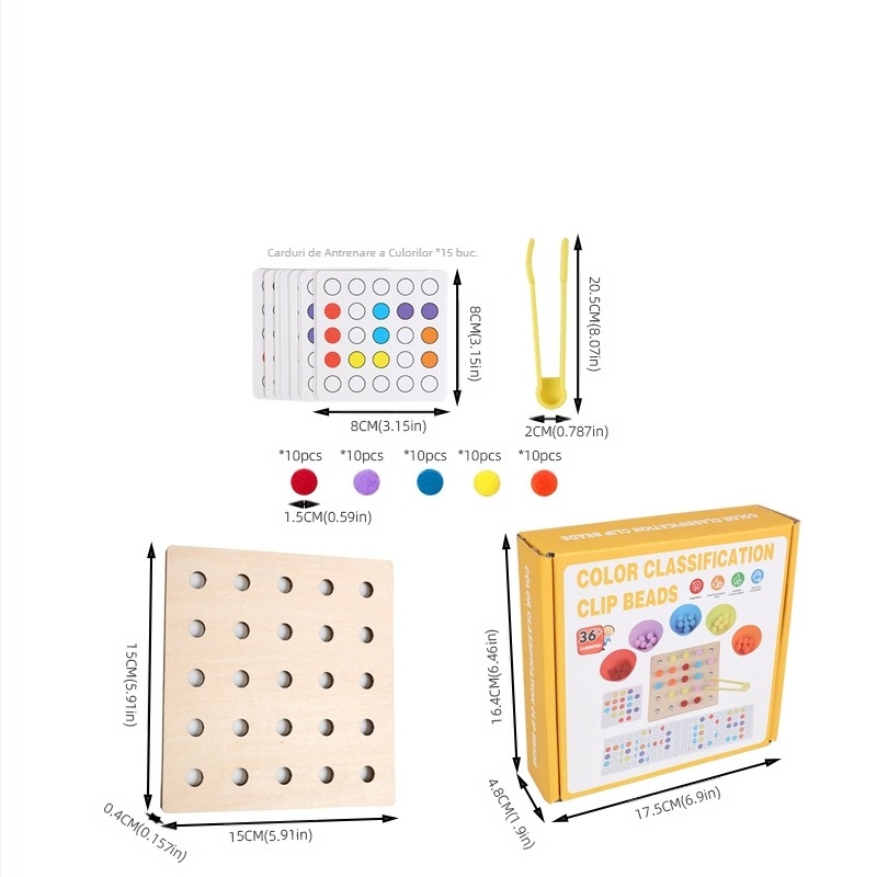 Montessori Color Potrivirea Clipului Mărgele Iluminare SIDA Predare Grădiniță Digital Cognitiv Fine Motor Training Jucării Din Lemn