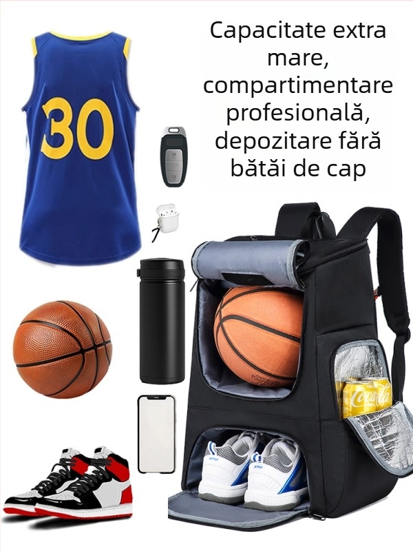 Geantă de baschet multifuncțională transfrontalieră, de vânzare fierbinte, geantă de antrenament, capacitate mare, rucsac convenabil, impermeabil, izolație, rucsac casual
