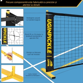 Plasă de pickleball portabilă, plasă de tenis pentru exterior, suport pentru plasă de tenis pentru interior și exterior