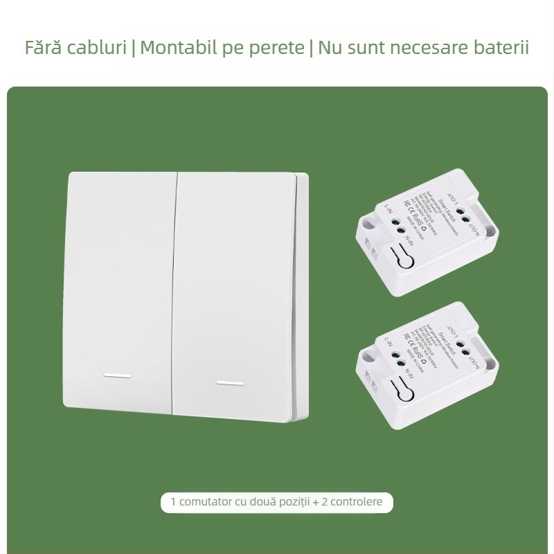 Comutator wireless autogenerator de uz casnic, cu control unic sau dual, control multiplu, fără cablare, fără pastă aleatorie, fără baterii, apăsare ușoară