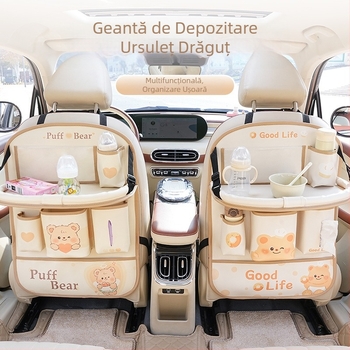 Geantă de depozitare pentru scaunul auto albastru, geantă de depozitare multifuncțională drăguță, geantă de depozitare pentru masă mică, geantă de depozitare pentru scaunul auto din spate ... ploaie albastră
