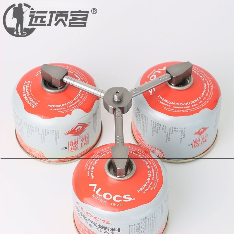 Adaptor de aragaz din aliaj de aluminiu cu închidere automată, trei într-unul, instrument pentru camping în aer liber, consumabile, convertor pentru lampă cu gaz, cap de conversie
