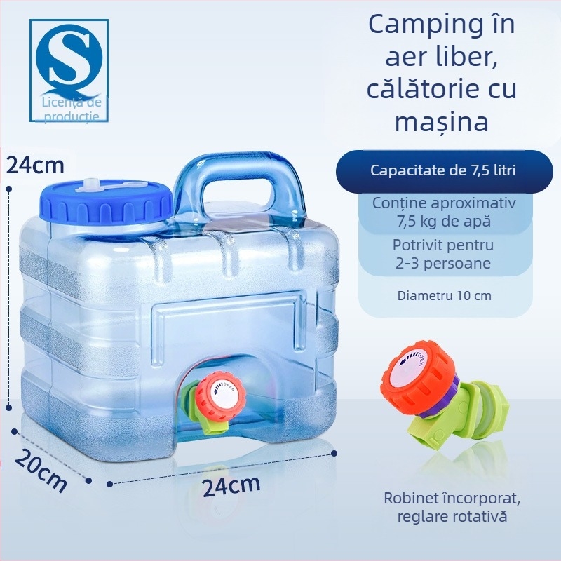 Meichu (maxcook) Pure Bucket găleată pătrată găleată de băut cu robinet ghiozdan auto-condus pentru turism în aer liber