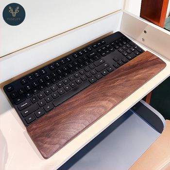Suport pentru tastatură, lemn de nuc negru, lemn masiv, tastatură mecanică, suport pentru palme, suport pentru încheietura mâinii din lemn, suport pentru mouse, pad pentru încheietura mâinii înalt,