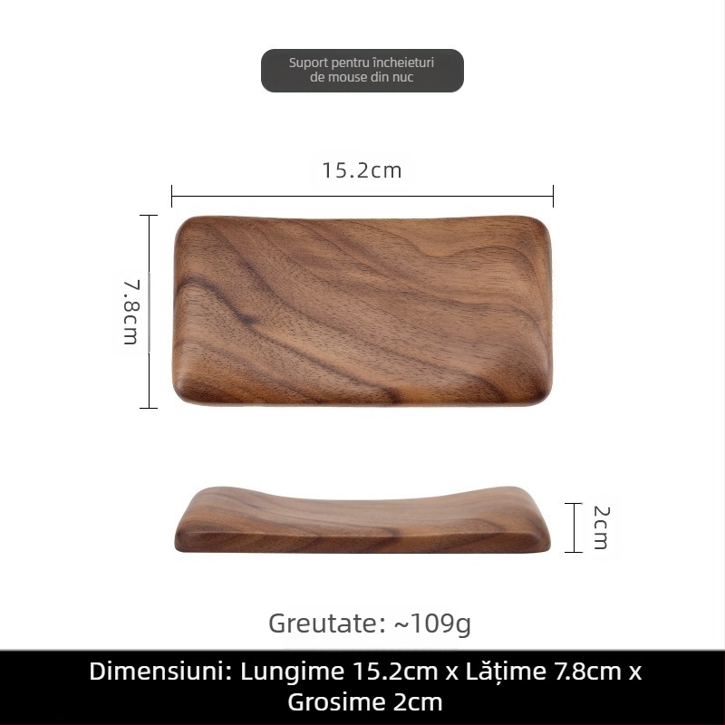 Suport pentru tastatură, lemn de nuc negru, lemn masiv, tastatură mecanică, suport pentru palme, suport pentru încheietura mâinii din lemn, suport pentru mouse, pad pentru încheietura mâinii înalt,