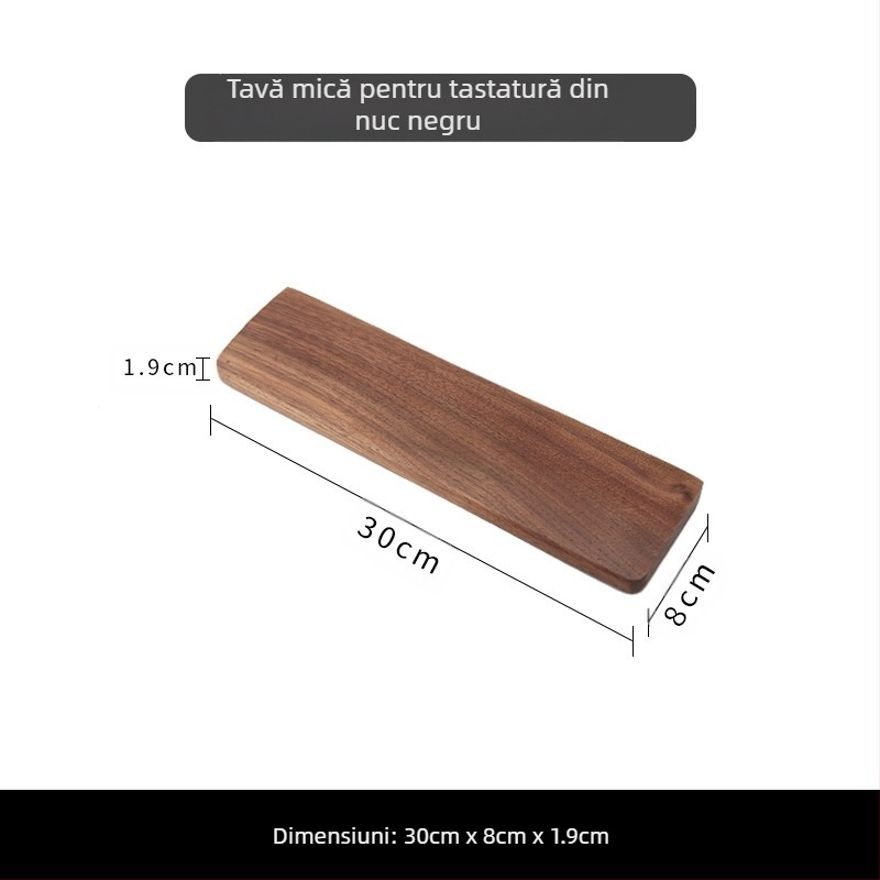 Suport pentru tastatură, lemn de nuc negru, lemn masiv, tastatură mecanică, suport pentru palme, suport pentru încheietura mâinii din lemn, suport pentru mouse, pad pentru încheietura mâinii înalt,