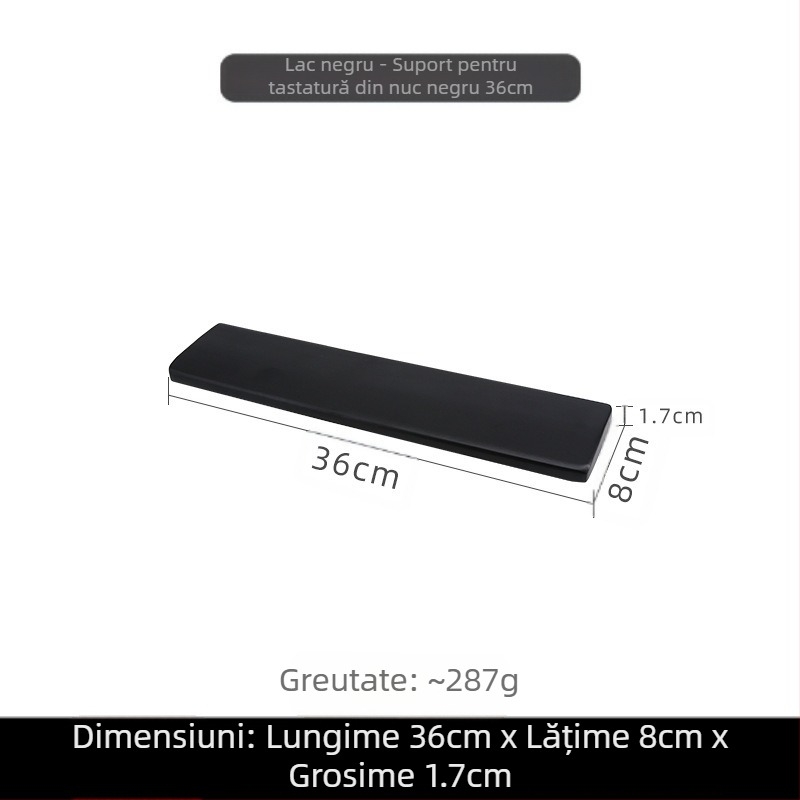 Suport pentru tastatură, lemn de nuc negru, lemn masiv, tastatură mecanică, suport pentru palme, suport pentru încheietura mâinii din lemn, suport pentru mouse, pad pentru încheietura mâinii înalt,