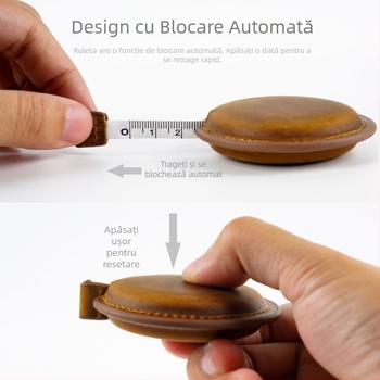 Riglă de măsurare vintage din piele Crazy Horse, lucrată manual, cu bandă mini, strat superior din piele de vacă, riglă de măsurare pentru îmbrăcăminte, bandă pandantiv din piele