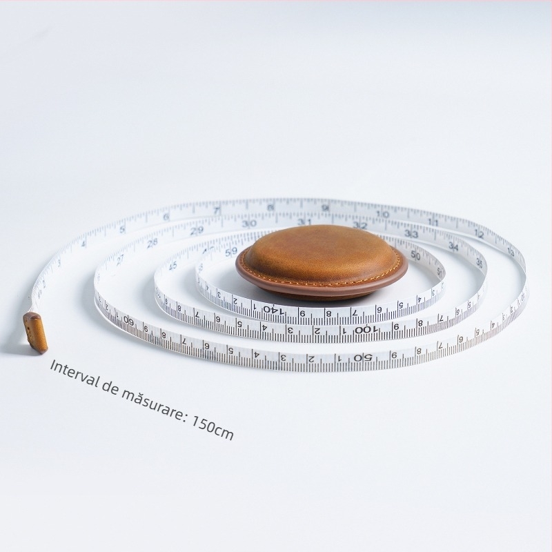 Riglă de măsurare vintage din piele Crazy Horse, lucrată manual, cu bandă mini, strat superior din piele de vacă, riglă de măsurare pentru îmbrăcăminte, bandă pandantiv din piele