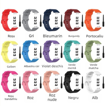 Pentru ceasul Huawei, compatibil cu ceasul inteligent, cataramă colorată TIA-B19, silicon TIA-B09, brățară de schimb pentru ceas