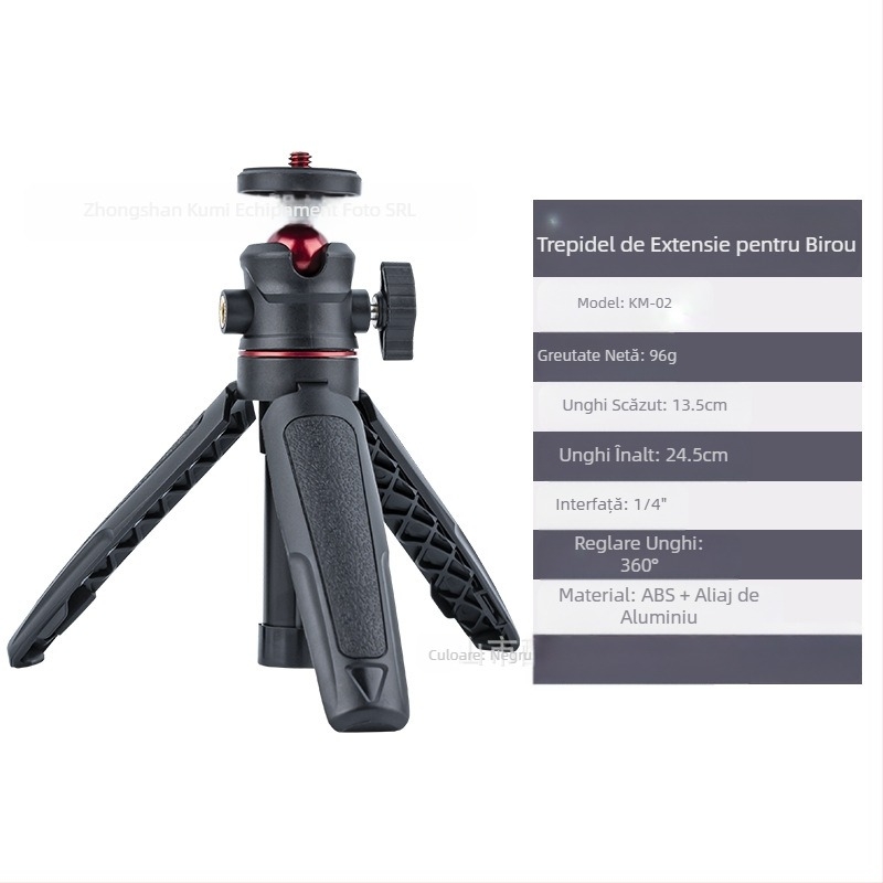 Trepied extensibil pentru desktop, portabil, mini telefon mobil, cameră, mirrorless, transmisie live, suport pentru vlog, stick selfie telescopic în trei etape