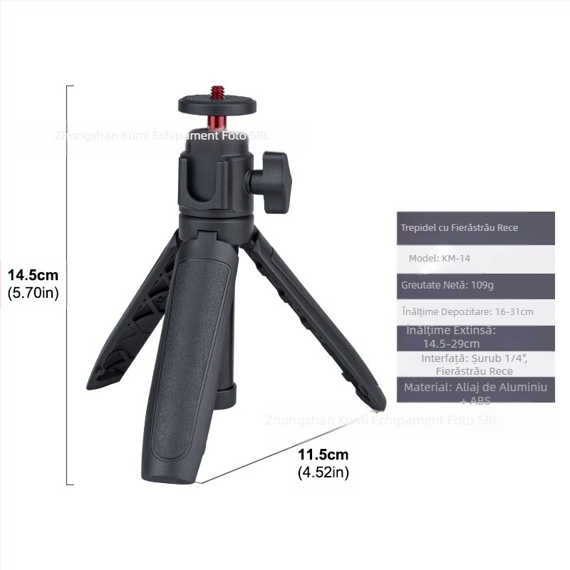 Trepied extensibil pentru desktop, portabil, mini telefon mobil, cameră, mirrorless, transmisie live, suport pentru vlog, stick selfie telescopic în trei etape