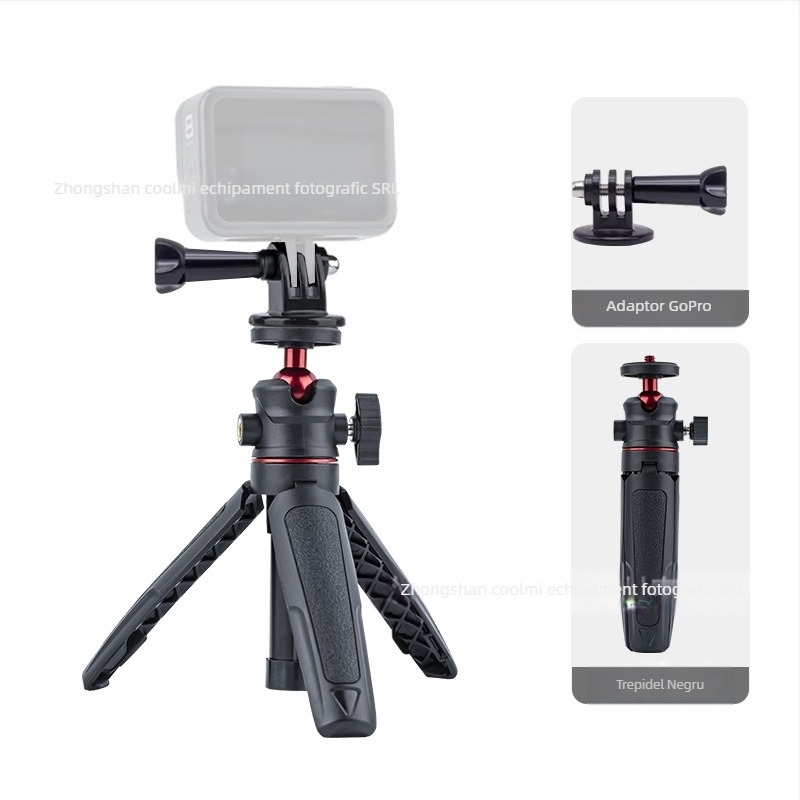 Trepied extensibil pentru desktop, portabil, mini telefon mobil, cameră, mirrorless, transmisie live, suport pentru vlog, stick selfie telescopic în trei etape