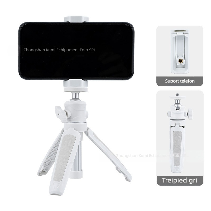 Trepied extensibil pentru desktop, portabil, mini telefon mobil, cameră, mirrorless, transmisie live, suport pentru vlog, stick selfie telescopic în trei etape