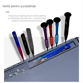 Banc de lucru pentru repararea telefoanelor mobile cu placă magnetică de izolare termică, silicon rezistent la temperaturi ridicate, placă de masă pentru sudură cu pistol cu aer cald
