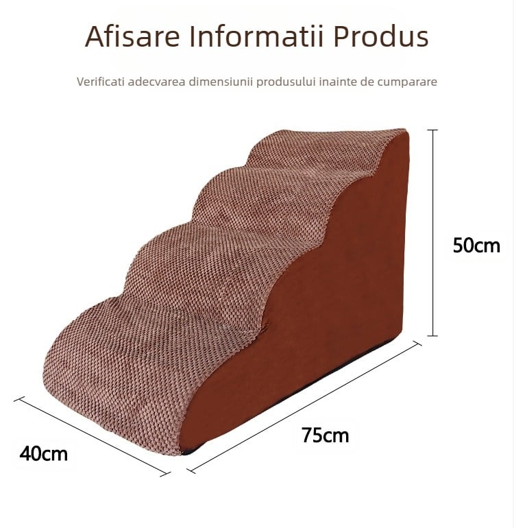 Scară pentru animale de companie, scară de cățărat cu burete, trepte pentru câini mici, canapea extensibilă cu pantă, scară pentru câini