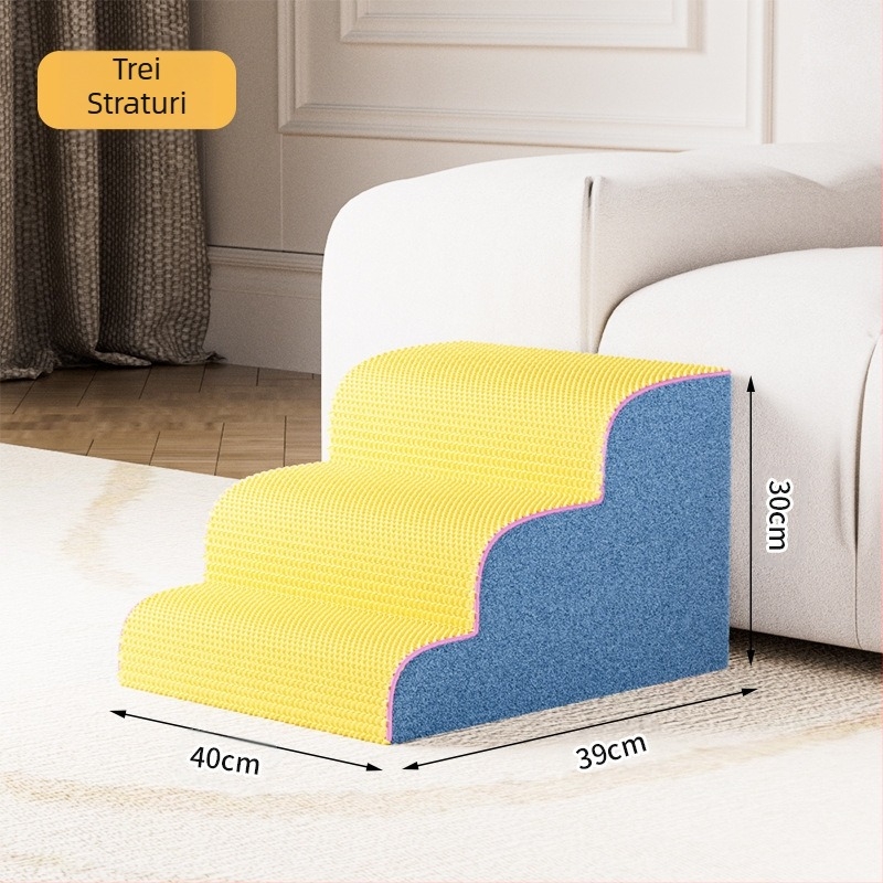 Scară pentru animale de companie, trepte pentru pat de câine, scară antiderapantă detașabilă și lavabilă, scară cu mai multe trepte pentru câini de talie mică, rezistentă la uzură pentru canapea