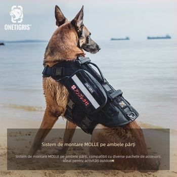 One Tiger [Blasting] Curea de piept pentru câini k9 Vestă tactică de tracțiune cu frânghie Tip vestă de mărime medie, mare, pentru piept și spate, pentru plimbări cu câini