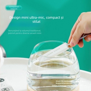 Tijă de încălzire pentru acvariu, mini tijă de încălzire inteligentă pentru birou, cilindru rotund din sticlă, control automat al temperaturii, tijă de încălzire