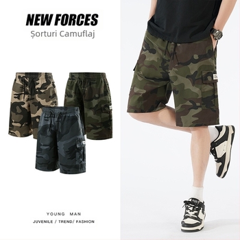 Furnizare directă din fabrică L-7XL Salopete transfrontaliere Camuflaj Pantaloni scurți de mărime mare Pantaloni sport casual lejeri pentru bărbați