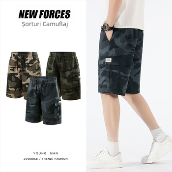 Furnizare directă din fabrică L-7XL Salopete transfrontaliere Camuflaj Pantaloni scurți de mărime mare Pantaloni sport casual lejeri pentru bărbați