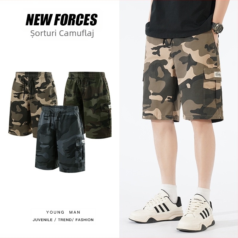 Furnizare directă din fabrică L-7XL Salopete transfrontaliere Camuflaj Pantaloni scurți de mărime mare Pantaloni sport casual lejeri pentru bărbați