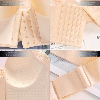 Sutien de mărime mare, cataramă frontală transfrontalieră, spate american, cataramă cu șapte rânduri, piept mare, lenjerie intimă mică, subțire, adunare, reglabil, anti-lăscere