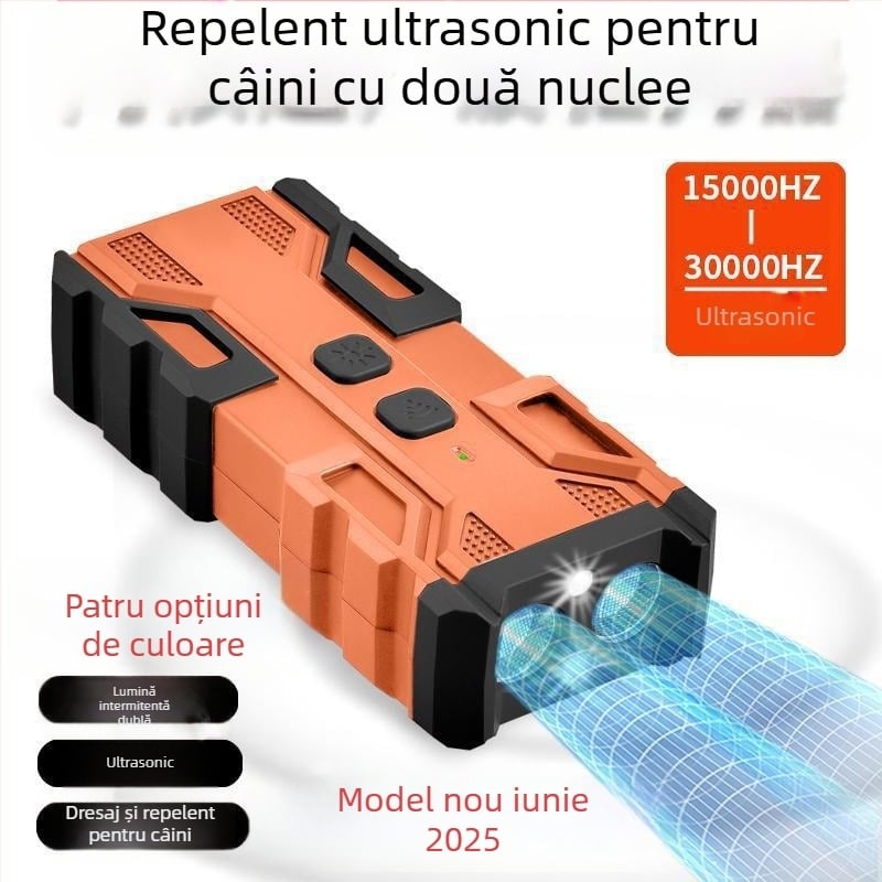 Mini repelent cu ultrasunete pentru câini, dispozitiv anti-lătrat de mare putere pentru dresaj la distanță lungă, repelent pentru câini și sperietoare pentru autoapărare și dispozitiv anti-lătrat în aer liber pentru câini
