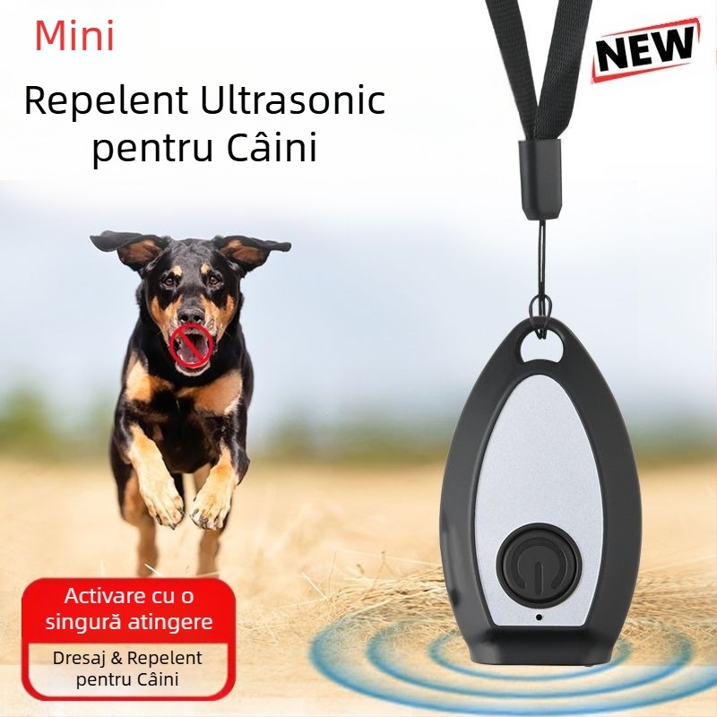 Mini repelent cu ultrasunete pentru câini, dispozitiv anti-lătrat de mare putere pentru dresaj la distanță lungă, repelent pentru câini și sperietoare pentru autoapărare și dispozitiv anti-lătrat în aer liber pentru câini