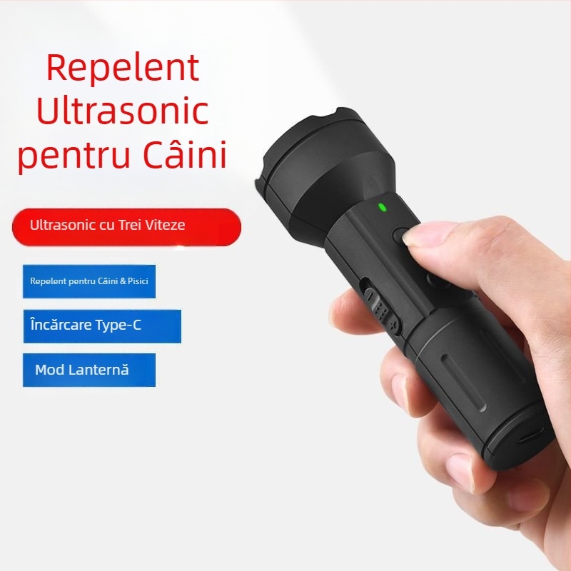 Mini repelent cu ultrasunete pentru câini, dispozitiv anti-lătrat de mare putere pentru dresaj la distanță lungă, repelent pentru câini și sperietoare pentru autoapărare și dispozitiv anti-lătrat în aer liber pentru câini