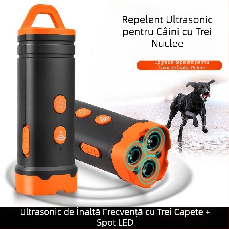 Mini repelent cu ultrasunete pentru câini, dispozitiv anti-lătrat de mare putere pentru dresaj la distanță lungă, repelent pentru câini și sperietoare pentru autoapărare și dispozitiv anti-lătrat în aer liber pentru câini