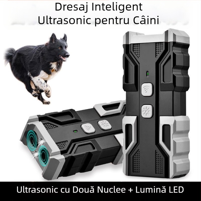 Mini repelent cu ultrasunete pentru câini, dispozitiv anti-lătrat de mare putere pentru dresaj la distanță lungă, repelent pentru câini și sperietoare pentru autoapărare și dispozitiv anti-lătrat în aer liber pentru câini