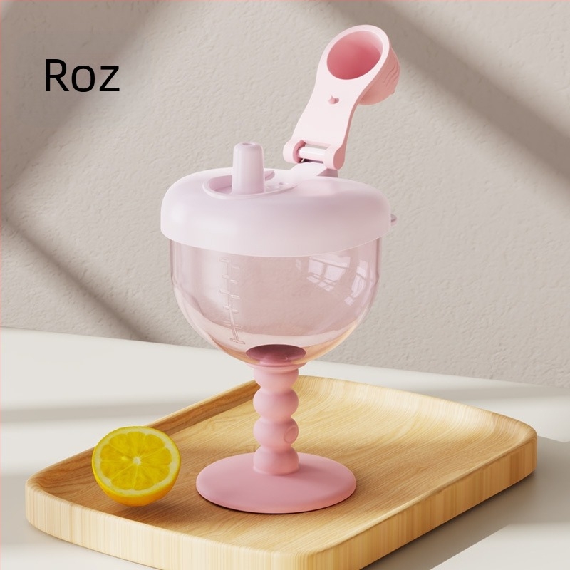 Cană de băut pentru bebeluși, pahar din material PP, uz casnic, cană cu paie pentru copii, cană de lapte anti-cădere cu cântar, en-gros