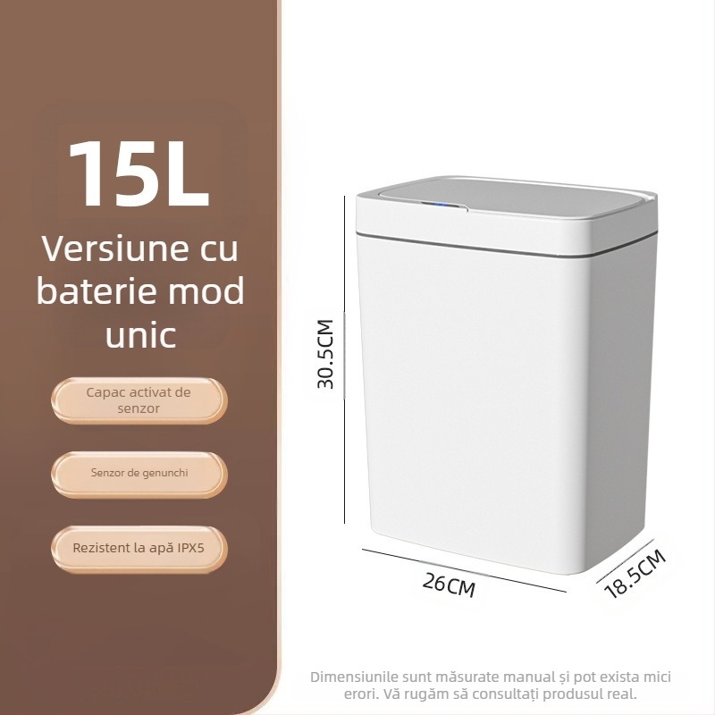 Coș de gunoi inteligent, fără atingere, cu capac deschis, ambalare automată, coș de gunoi inteligent, coș de gunoi pentru baie, coș de depozitare a gunoiului