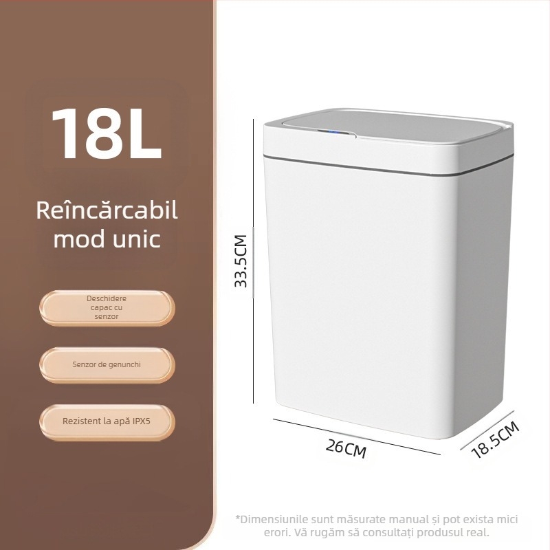Coș de gunoi inteligent, fără atingere, cu capac deschis, ambalare automată, coș de gunoi inteligent, coș de gunoi pentru baie, coș de depozitare a gunoiului