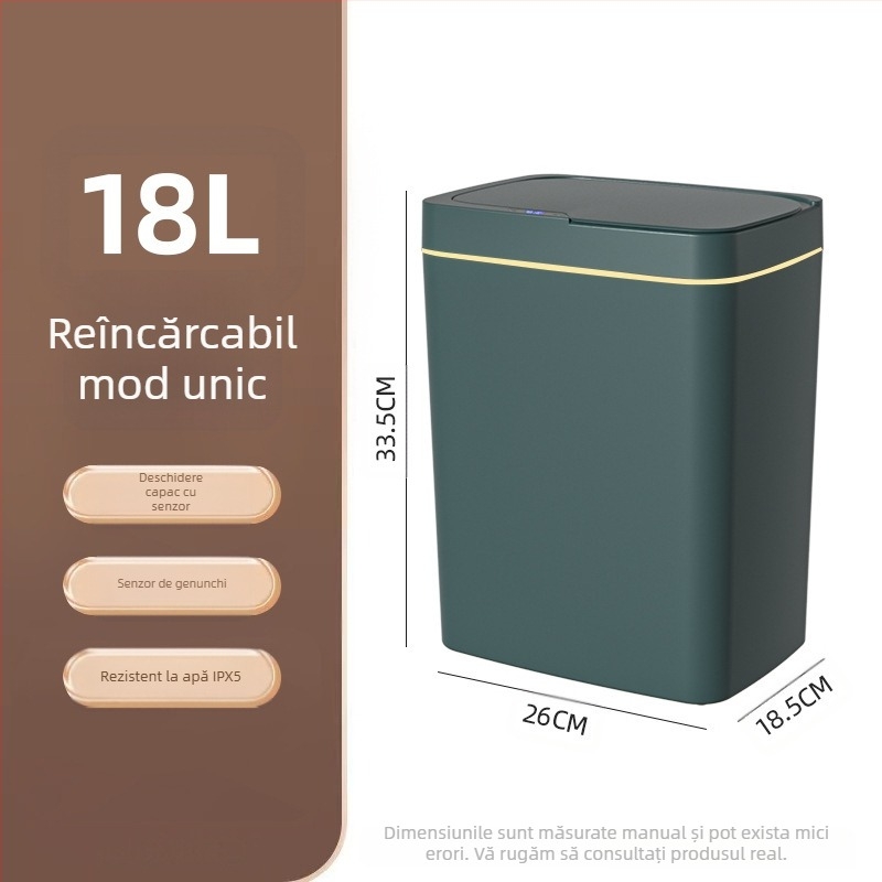 Coș de gunoi inteligent, fără atingere, cu capac deschis, ambalare automată, coș de gunoi inteligent, coș de gunoi pentru baie, coș de depozitare a gunoiului