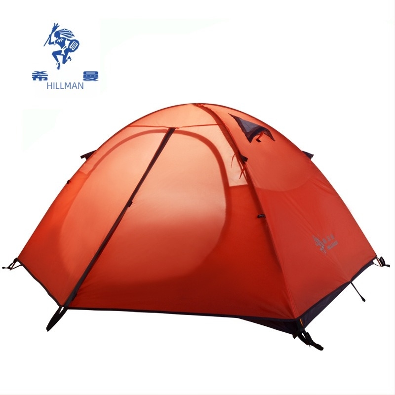 Cort de camping cu două straturi, rezistent la ploaie și soare, cu stâlp din aluminiu, pentru 2-4 persoane, transfrontalier Amazon Hilman Zhengtu