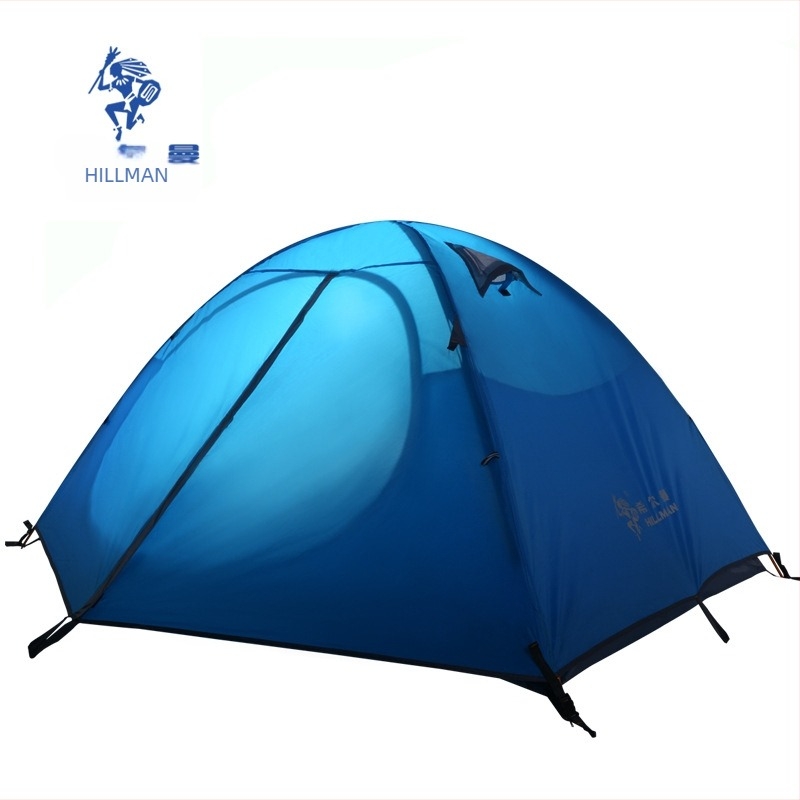 Cort de camping cu două straturi, rezistent la ploaie și soare, cu stâlp din aluminiu, pentru 2-4 persoane, transfrontalier Amazon Hilman Zhengtu