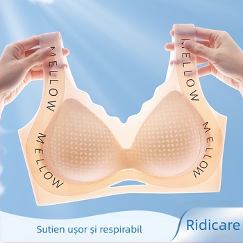 Lenjerie intimă fără sudură pentru femei, cu piept mare, fără inel de oțel, plus mărime, sport, sutien subțire, cu linie subțire, plus mărime