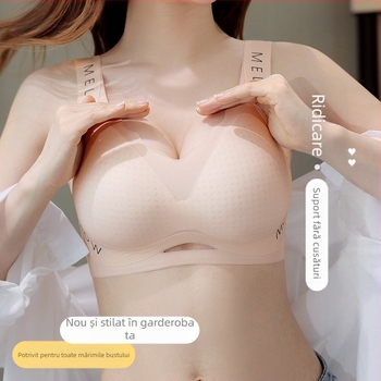 Lenjerie intimă fără sudură pentru femei, cu piept mare, fără inel de oțel, plus mărime, sport, sutien subțire, cu linie subțire, plus mărime