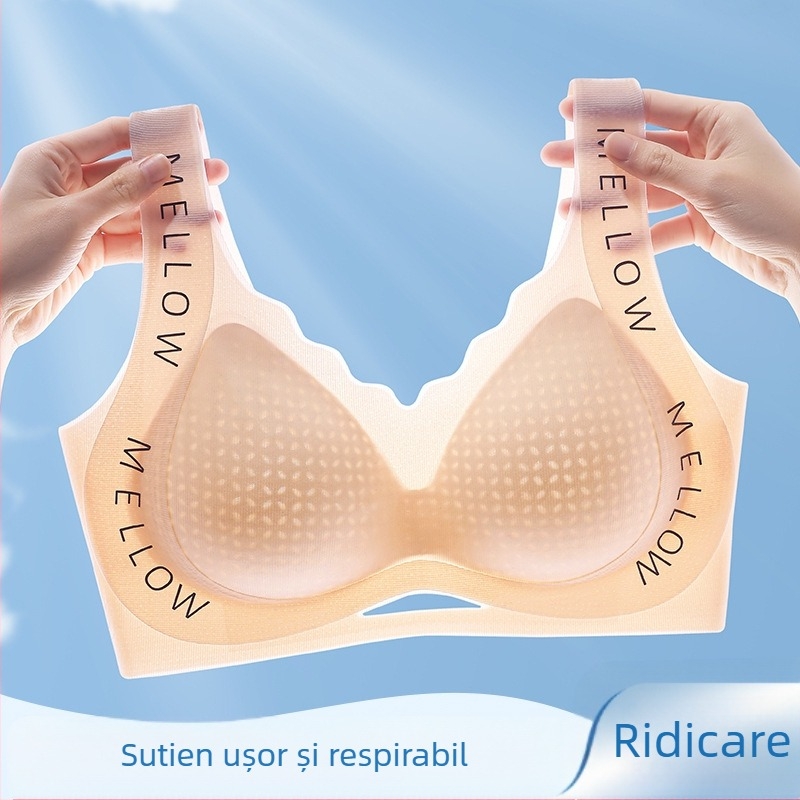 Lenjerie intimă fără sudură pentru femei, cu piept mare, fără inel de oțel, plus mărime, sport, sutien subțire, cu linie subțire, plus mărime