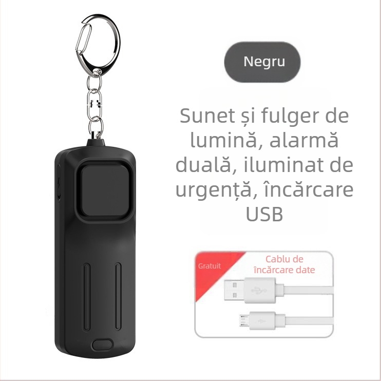 Lanternă personală Wolf cu alarmă reîncărcabilă, portabilă, inteligentă, SOS pentru exterior