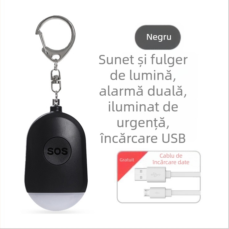 Lanternă personală Wolf cu alarmă reîncărcabilă, portabilă, inteligentă, SOS pentru exterior