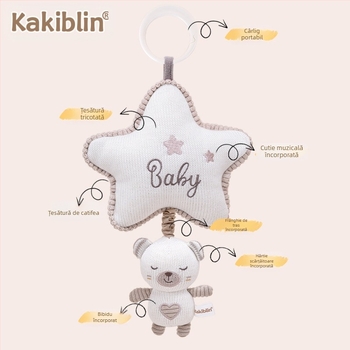 Coco Bei Le Lână Nouă Tricotată Jucărie Mașină pentru Bebeluși Agățată Confort Păpușă Pat pentru Bebeluși Pat Muzical Agățat Clopoțel